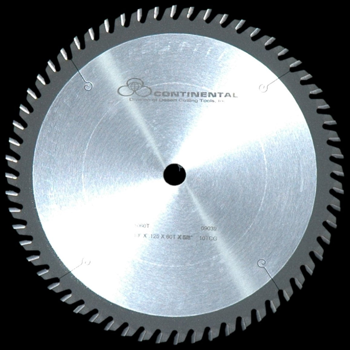 1060N Continental Saw Blade 10"x60 tooth 5/8" bore Triple Chip 5' Neg Hook
