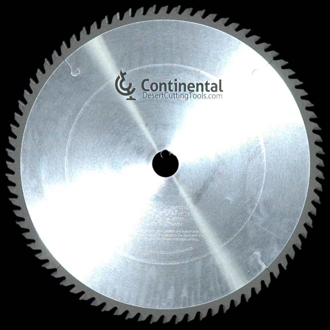 C-1280N Continental Saw Blade 12"x80 tooth 1" bore Triple Chip neg 5 deg.