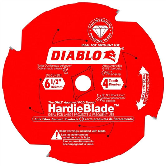 D0604DHA FREUD SAWBLADE 6-1/2" X 4 TOOTH (PCD) FIBER CEMENT HARDIEBLADE