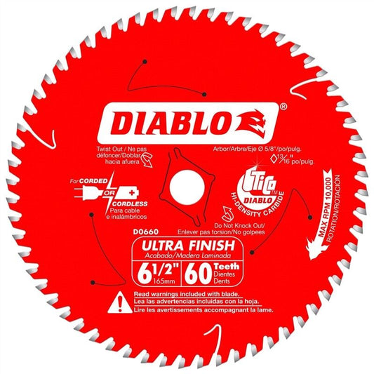 D0660FA FREUD SAWBLADE 60 Tooth By 6-1/2-Inch Steel Cutting Blade.