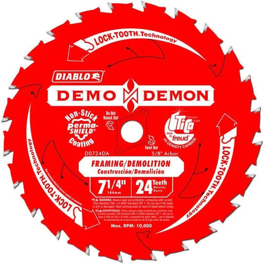 D0724DA FREUD SAWBLADE 7-1/4-Inch Diablo Demo Demon Circular Saw Blade