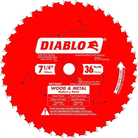 D0736GPA FREUD SAWBLADE 7-1/4 in. x 36 Tooth Wood & Metal Carbide Saw Blade